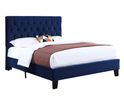 Wallace & Bay Luma Navy Queen Upholstered Bed