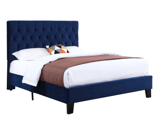 Wallace & Bay Luma Navy Queen Upholstered Bed