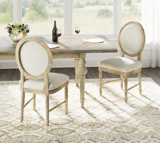 Upholstered Dining Chairs Set of 2, Wood Frame, 20.8 x 25.8 x 40 in, Rustic Style, Easy Assembly, Brown