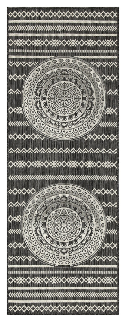 Indoor/Outdoor Area Rug, 5 ft 3 in x 7 ft 3 in, Polypropylene, Durable, Stain-Resistant Anthracite