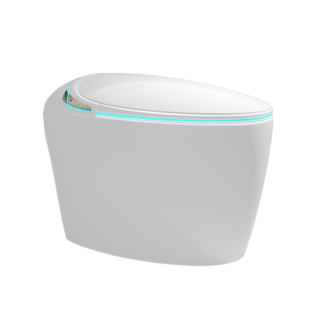 Advanced Intelligent One-Piece Smart Toilet with Integrated Bidet, Automatic Open/Close Seat, Foot Sensor Activation, LED Control Panel, Night Light, Warm Water Cleaning, and Air Drying – Modern White Design for Luxury Bathrooms