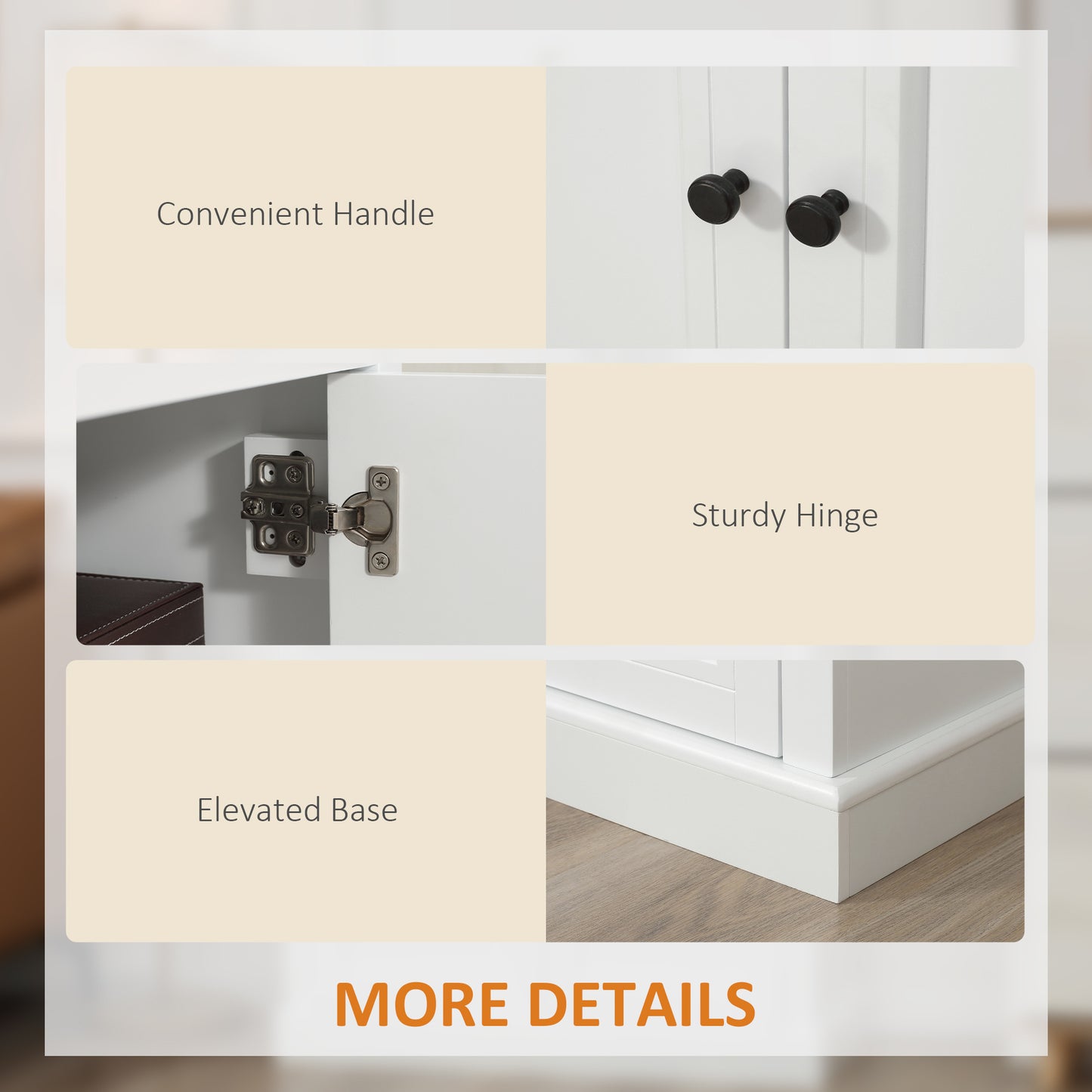 HOMCOM Sideboard Buffet Cabinet, Kitchen Cabinet, Coffee Bar Cabinet with 2 Drawers and Double Door Cupboard for Living Room, Entryway, White