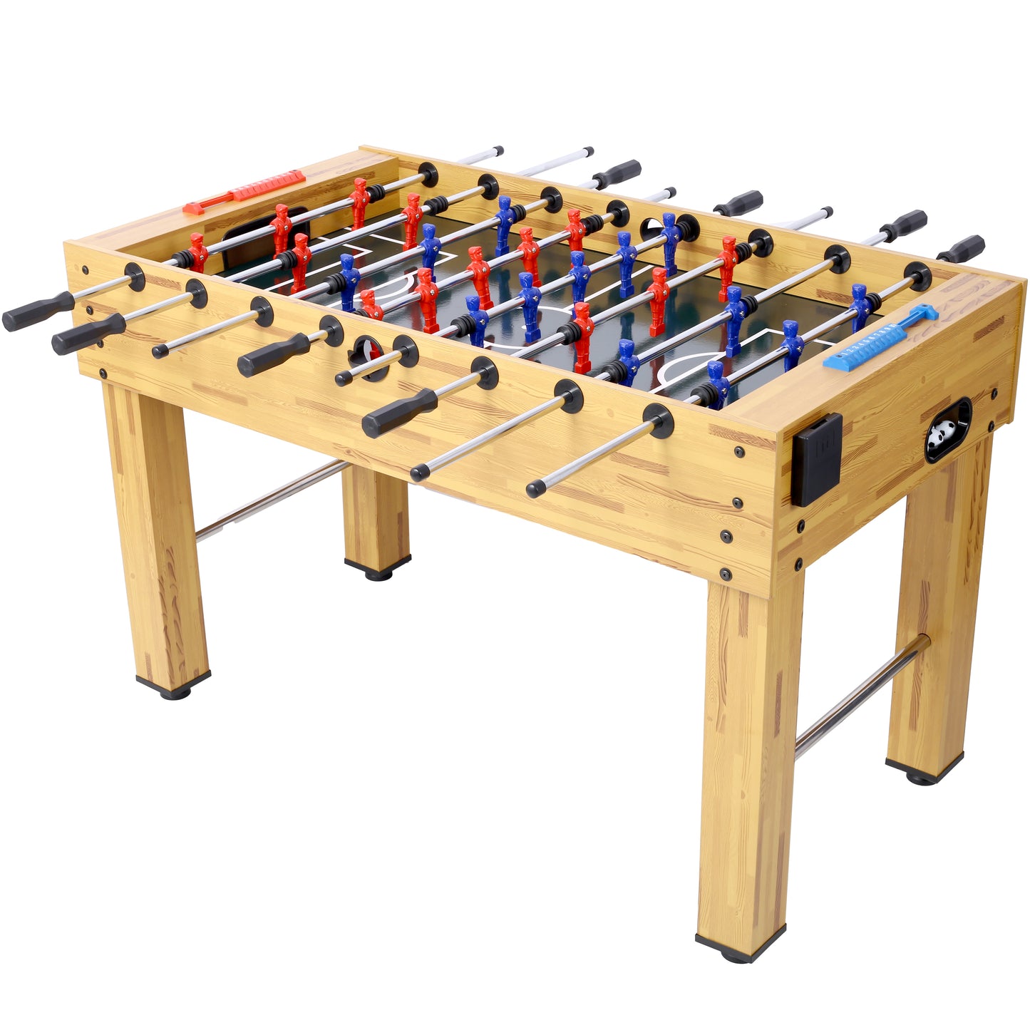 54-Inch Foosball Table for Home Game Room with Analog Scoring, 12.7mm Chrome Rods Light Cherry