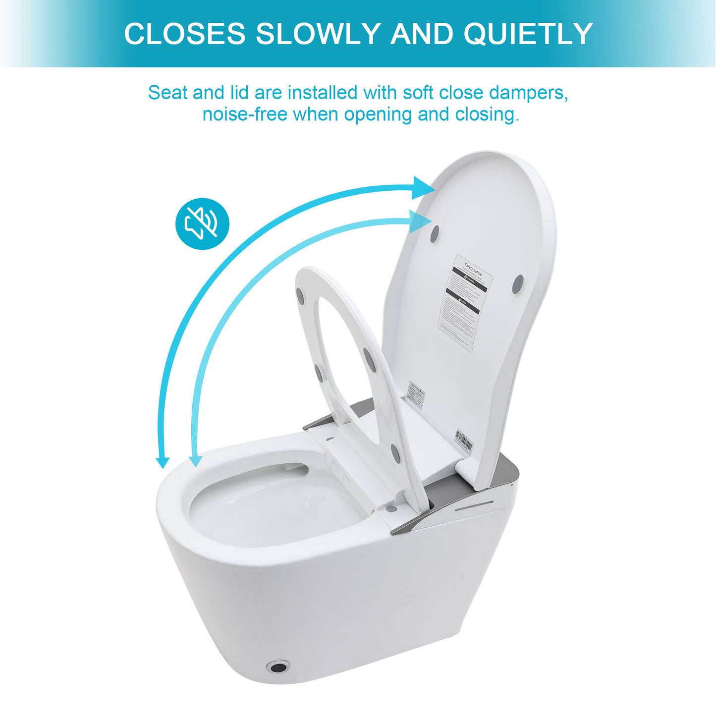 High-Tech Smart Bidet Toilet with Auto Open/Close, Heated Seat, Foot Sensor Flush, LED Control, and Night Light Features