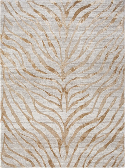 2 ft x 3 ft Polyester Area Rug, Low-Pile, Stain-Resistant, Kid and Pet Friendly, Living Room Gold