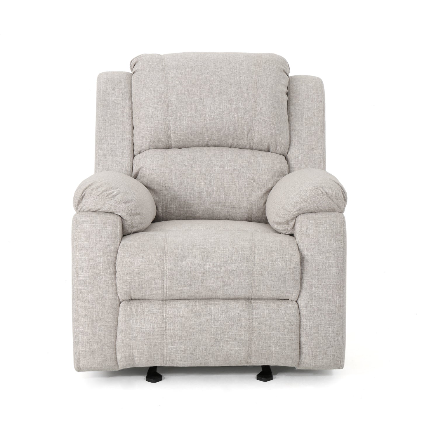 Manual Recliner Chair with Linen Upholstery, 34.5W x 39D x 39H in, Space-Saving Living Room Chair, Beige