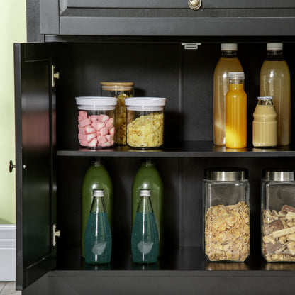 HOMCOM Sideboard Buffet Cabinet, Modern Kitchen Cabinet with 2 Drawers and Adjustable Shelves, Coffee Bar Cabinet, Black