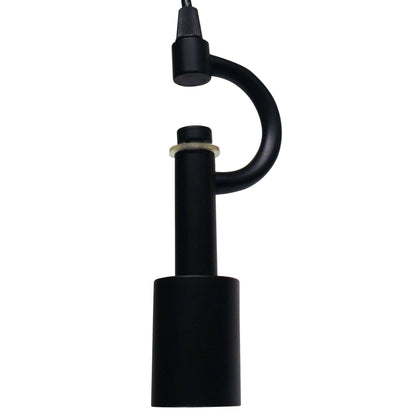 Three-Light Vintage Industrial Pendant for Kitchen or Dining, Fabric Cord, E-26, UL Listed, Satin Black