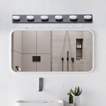 LED 6-Light Vanity Light for Bathroom Over-Mirror Wall Mount Modern Acrylic & Iron 44.9 in L Black
