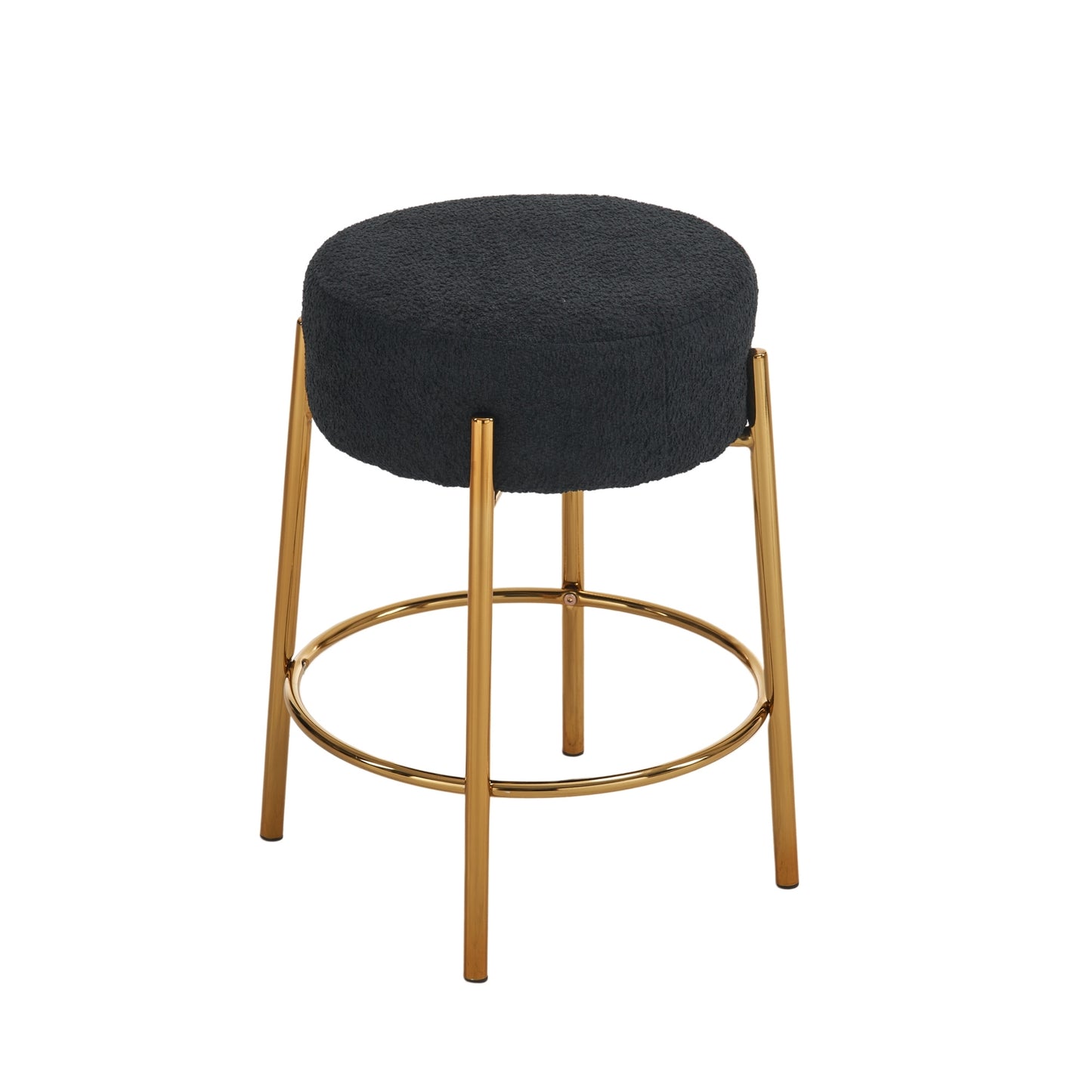 24 Inch Tall Round Bar Stools Set Of 2 Upholstered Black