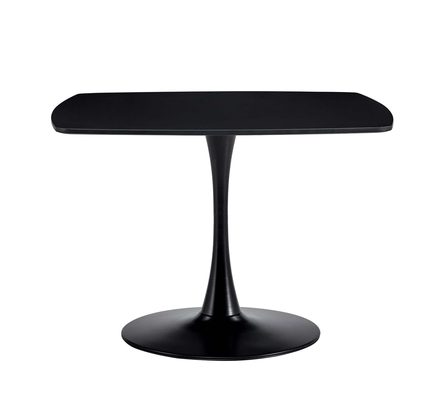 Round Dining Table 42in Pedestal MDF Seats 4 6 Matte Black