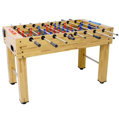 54-Inch Foosball Table for Home Game Room with Analog Scoring, 12.7mm Chrome Rods Light Cherry