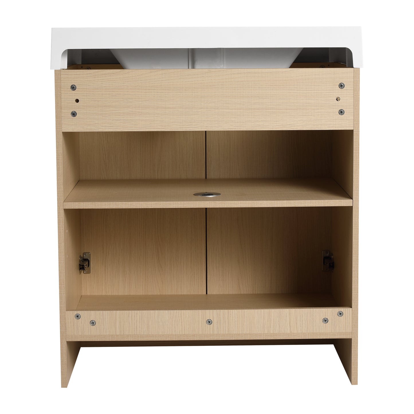 30-Inch Modern Freestanding Bathroom Vanity with Soft-Close Doors and Integrated Resin Sink