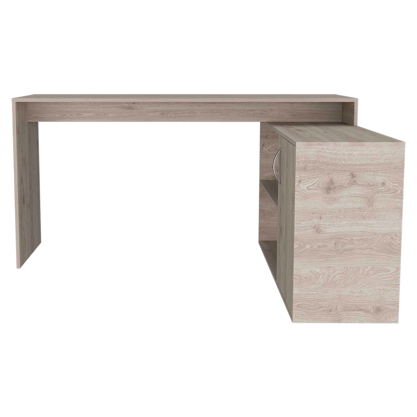 Contemporary Gray L-Shaped Computer Desk with Versatile Storage Solutions