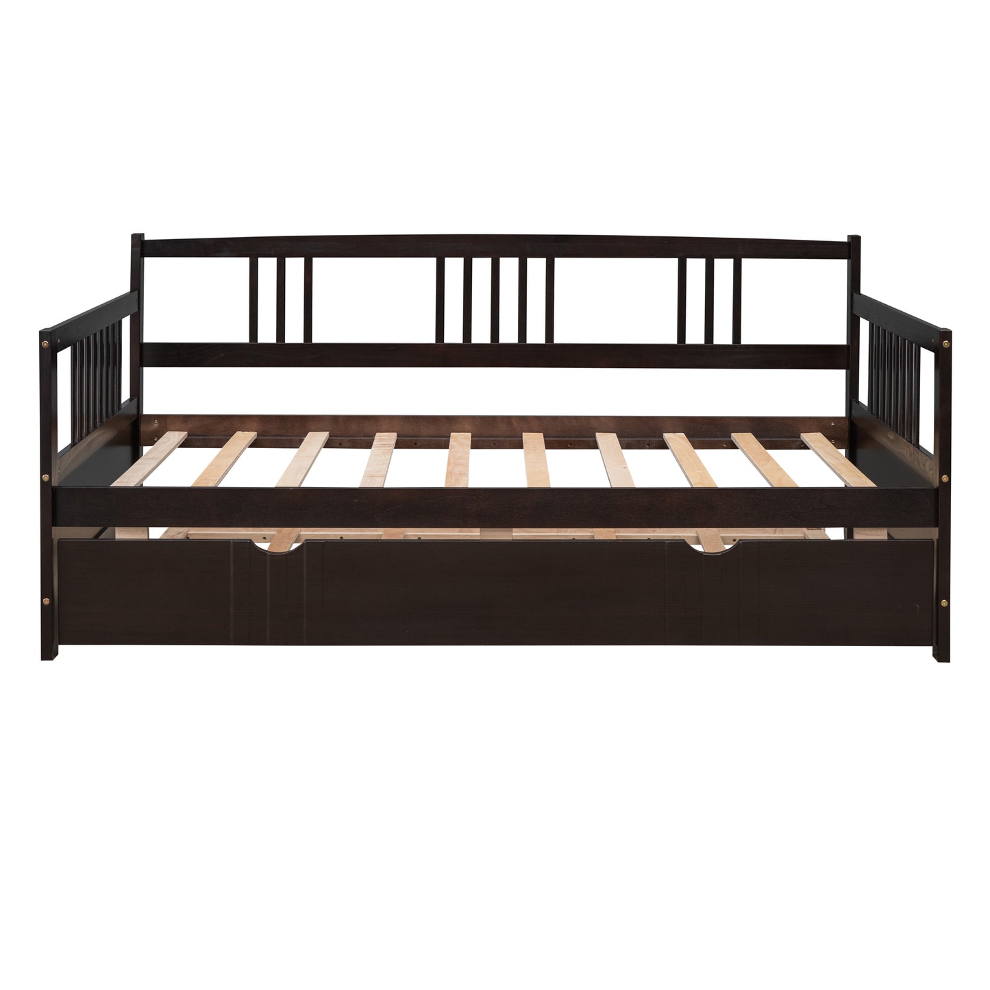 Espresso Twin Daybed with Trundle - Stylish Wood Frame for Space-Saving Comfort