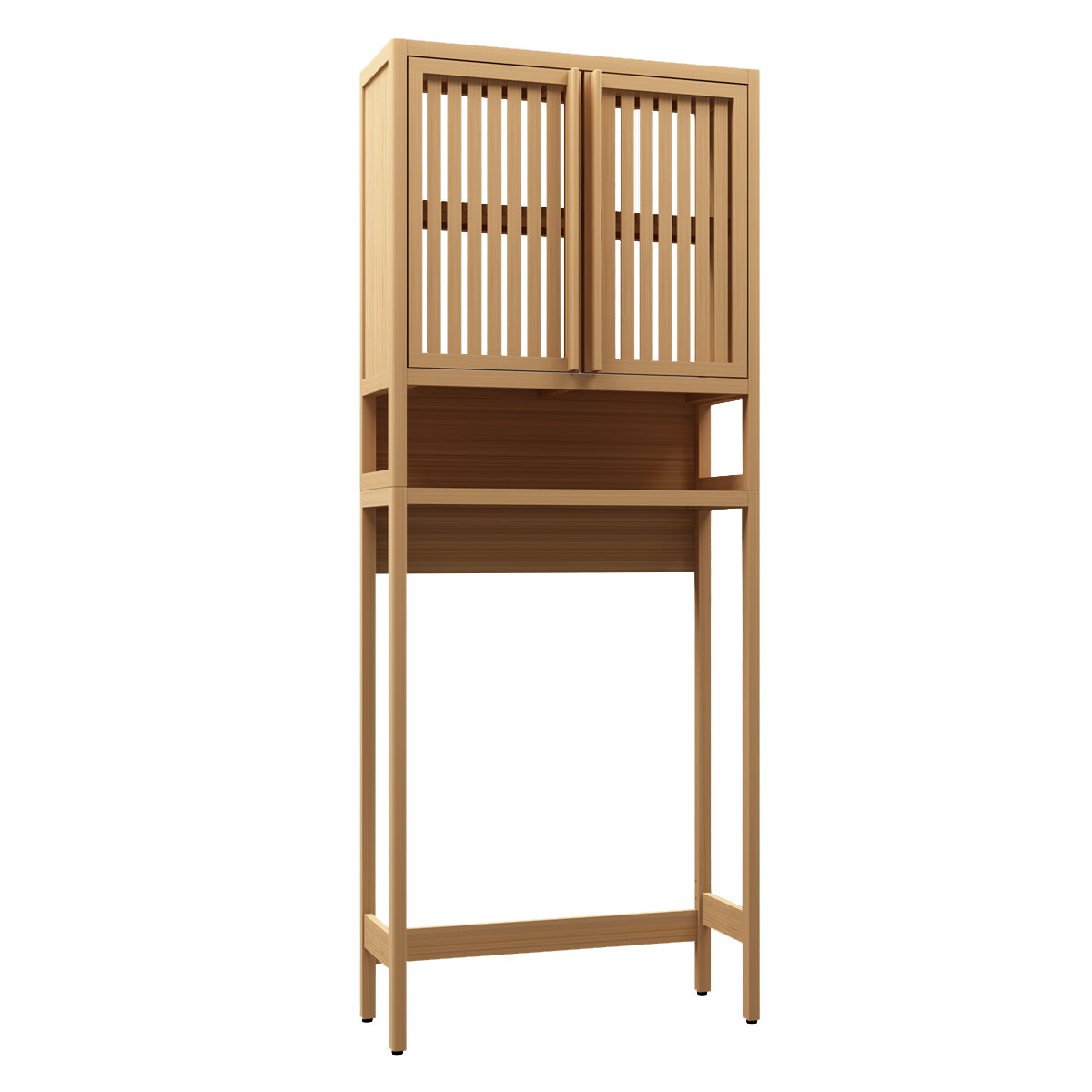 Bamboo Freestanding Toilet Storage Organizer for Bathroom and Laundry - Space-Saving Design in Natural Finish
