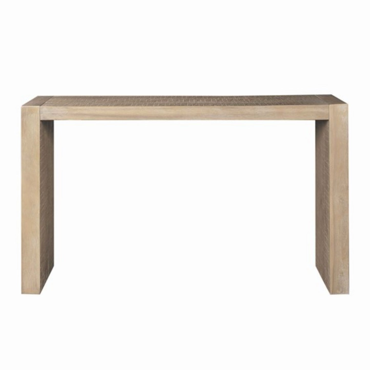 54-Inch Solid Wood Console Table for Living Room, 15D x 32H, Multi-Functional Reclaimed Wheat Finish