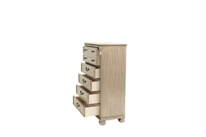 Elegant Antique Silver 5-Drawer Chest for Timeless Bedroom Storage