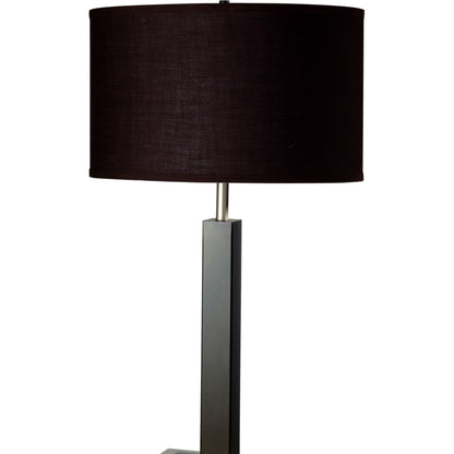 30-Inch Table Lamp, Metal and Polyresin, Fabric Shade, On/Off Switch, 100W/23W CFL, Espresso Finish