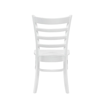 Dining Table 4 Ladder Back Chairs 5 Piece White Finish
