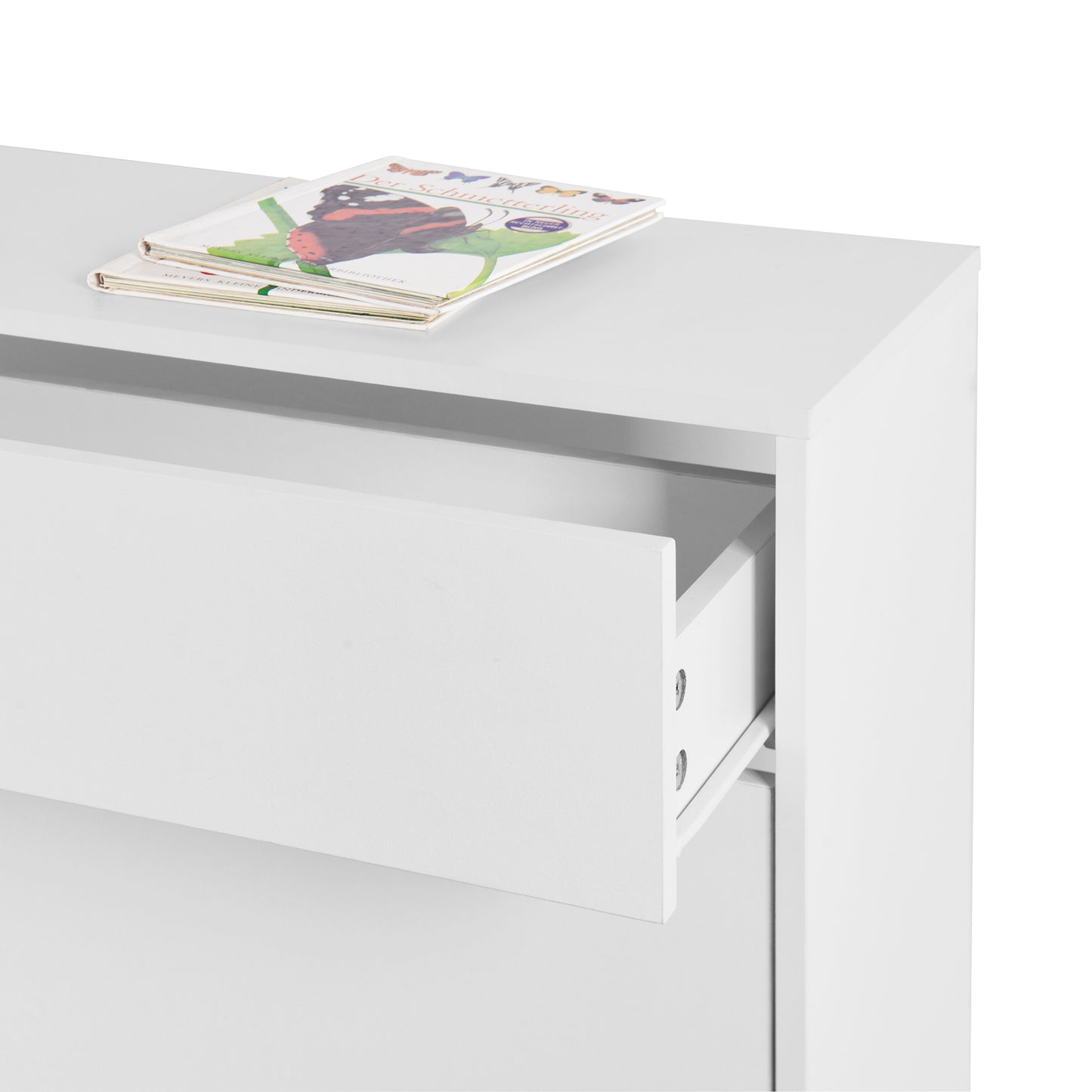 Modern Freestanding Shoe Storage Cabinet with Adjustable Flip Drawers and Metal Legs for Entryway Organization