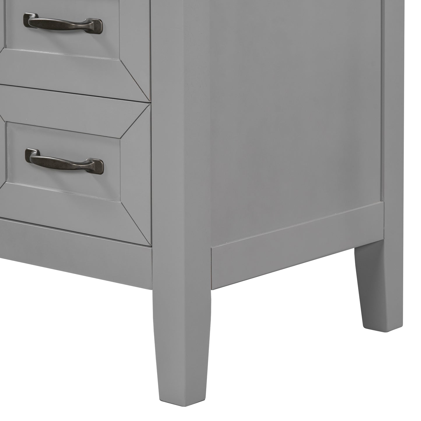 36-Inch Grey Bathroom Vanity Set with Ceramic Sink and Storage Drawers