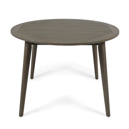 Outdoor Dining Table 47.25 Inches Modern Acacia Wood For Patio Or Garden Outdoor Living Grey