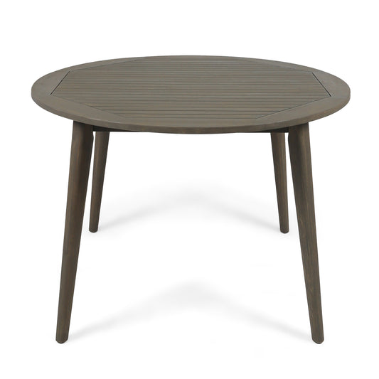 Outdoor Dining Table 47.25 Inches Modern Acacia Wood For Patio Or Garden Outdoor Living Grey