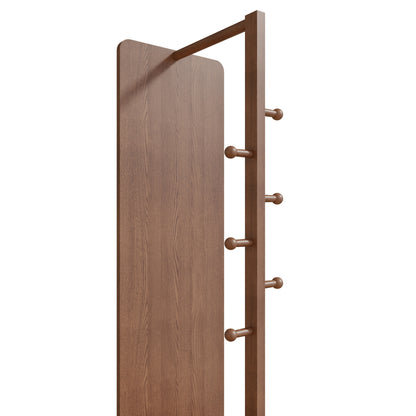 Walnut Full-Length Solid Wood Mirror with Hanger - 65.7"x17.7" - Elegant Space-Saving Design for Bedroom/Living Room