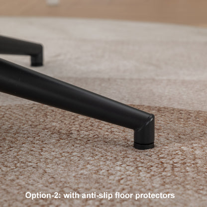 Bizerte Height-Adjustable Swivel Criss-Cross Chair with Wide Seat for Office and Vanity Use, Black