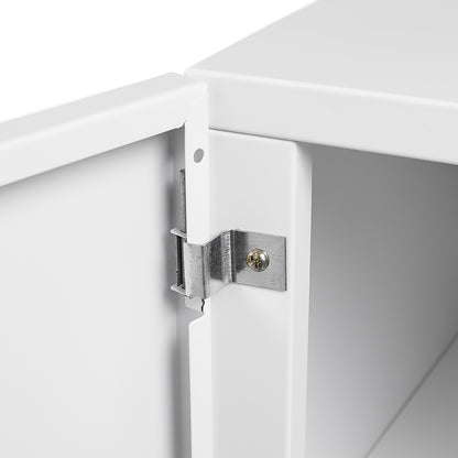 Mobile Metal Printer Stand with Storage and Adjustable Shelves for Home Office on Wheels (White)