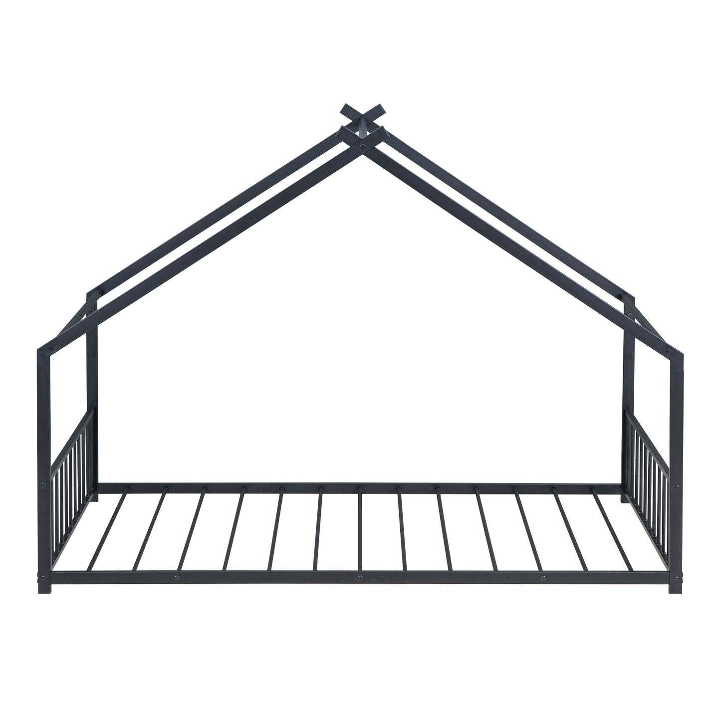 Black Twin Size Metal Playhouse Bed
