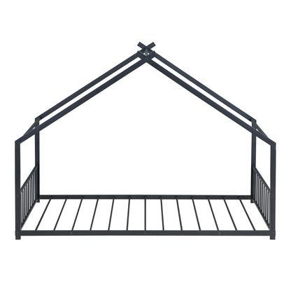 Black Twin Size Metal Playhouse Bed