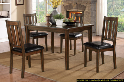 Five Piece Dining Set Dinette Dark Brown Cherry Finish