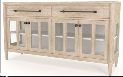 Power Raedy Buffet with Glass Cabinet Doors