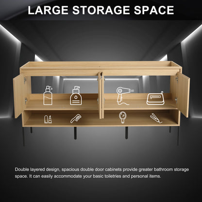 60-Inch Modern Freestanding Bathroom Vanity with 4 Soft-Close Doors - Sink Not Included