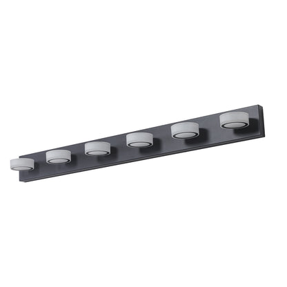 LED 6-Light Vanity Light for Bathroom Over-Mirror Wall Mount Modern Acrylic & Iron 44.9 in L Black