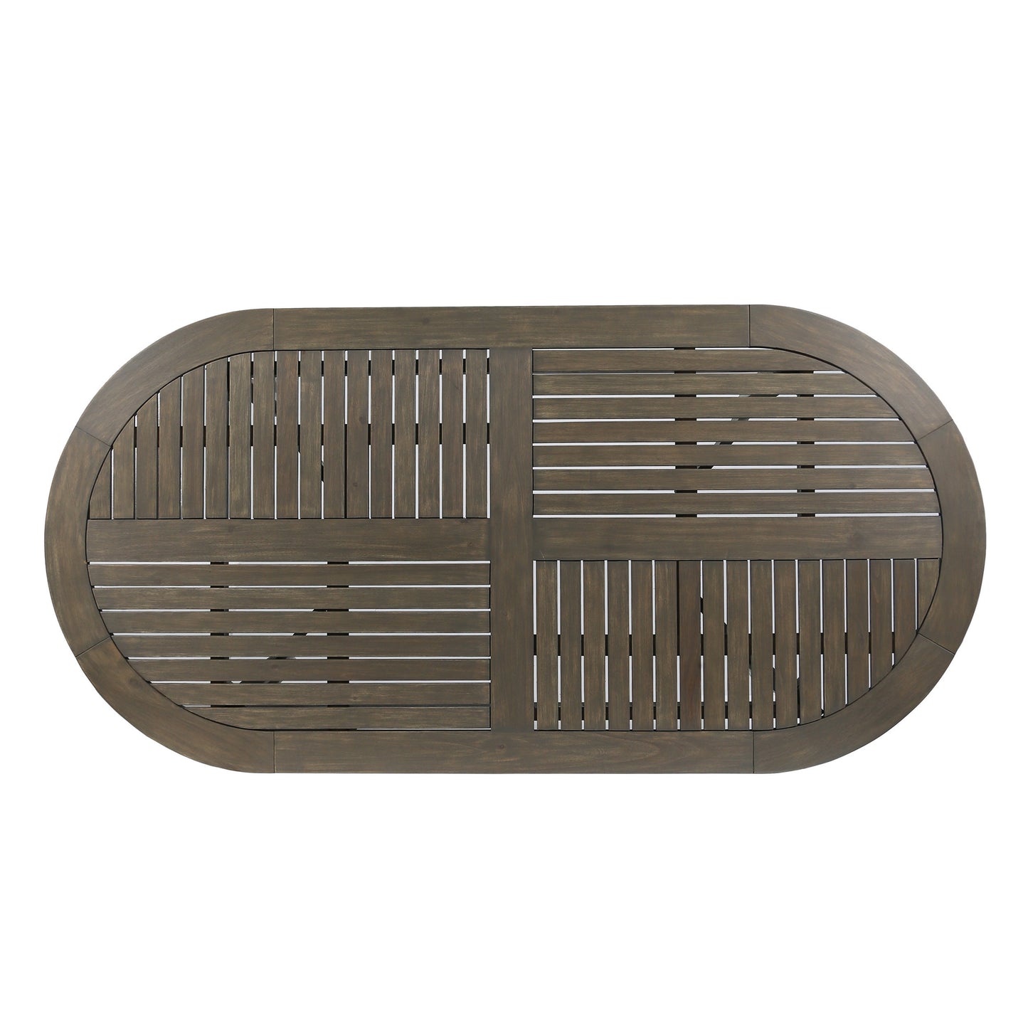 Acacia Wood Outdoor Dining Table 70 Inch Grey Finish