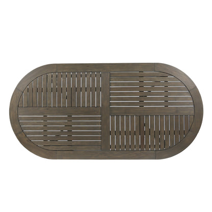 Acacia Wood Outdoor Dining Table 70 Inch Grey Finish