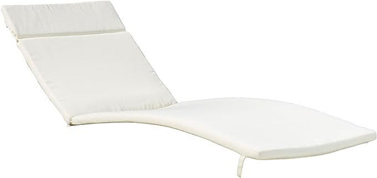 Outdoor Chaise Lounge Cushion For 79.25-Inch Long Chaise, Foam-Filled Garden Patio Cushion Beige