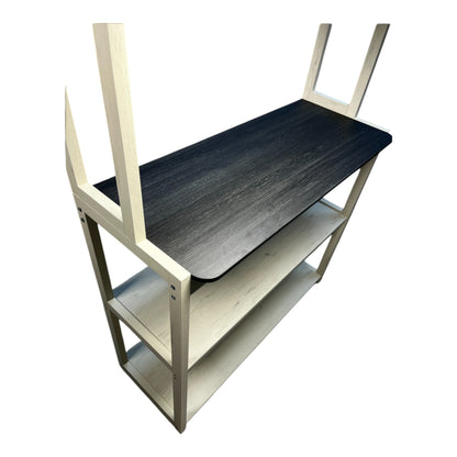 39.37" Stylish Black and White 5-Tier Kitchen Baker's Rack with Storage, Coffee Bar, and Microwave Stand