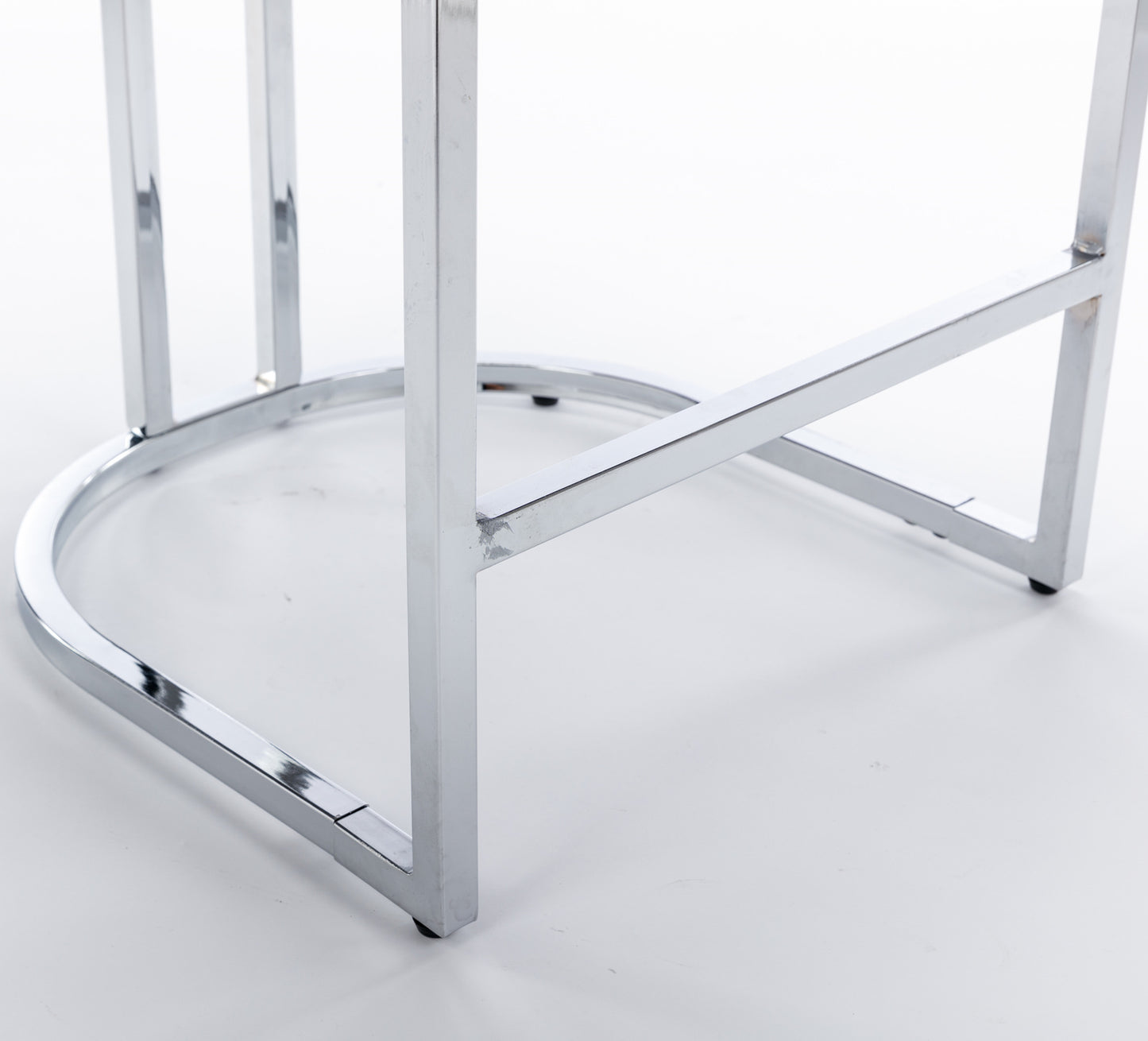 26 Inch Counter Height Bar Stools Set 2 Light Blue Velvet