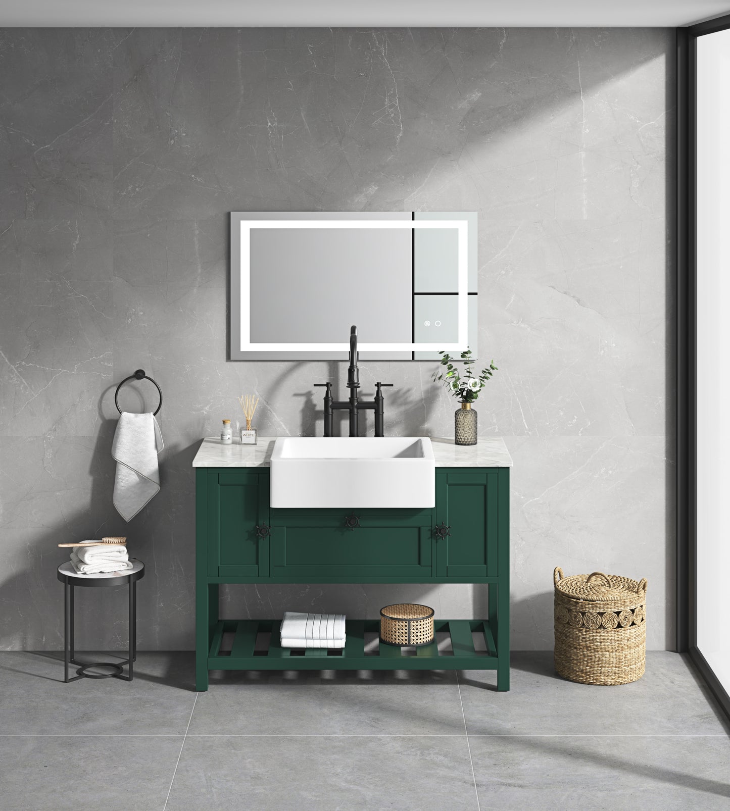 Dimmable LED Vanity Mirror with Anti-Fog, Backlight, and Memory Function - 40"x24" Multi-Color Bathroom Wall Mirror