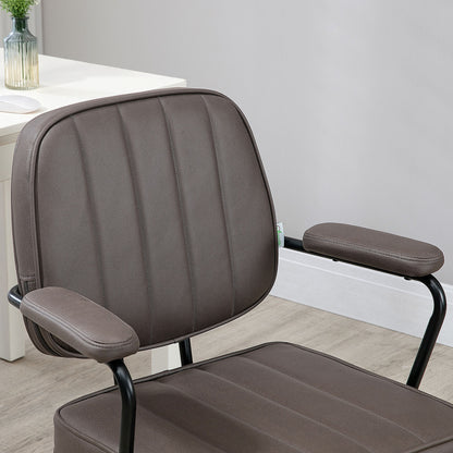 Vinsetto Ergonomic Microfiber Desk Chair with Adjustable Height and Tilt, Light Brown