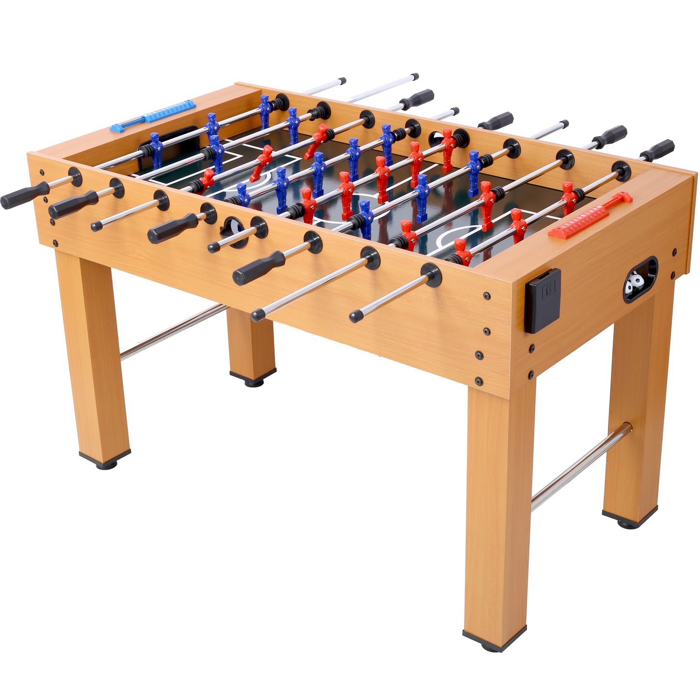 54-Inch Foosball Table with Analog Scoring, 46-1/4 x 24-3/4 Playfield, Free Accessories, Brown