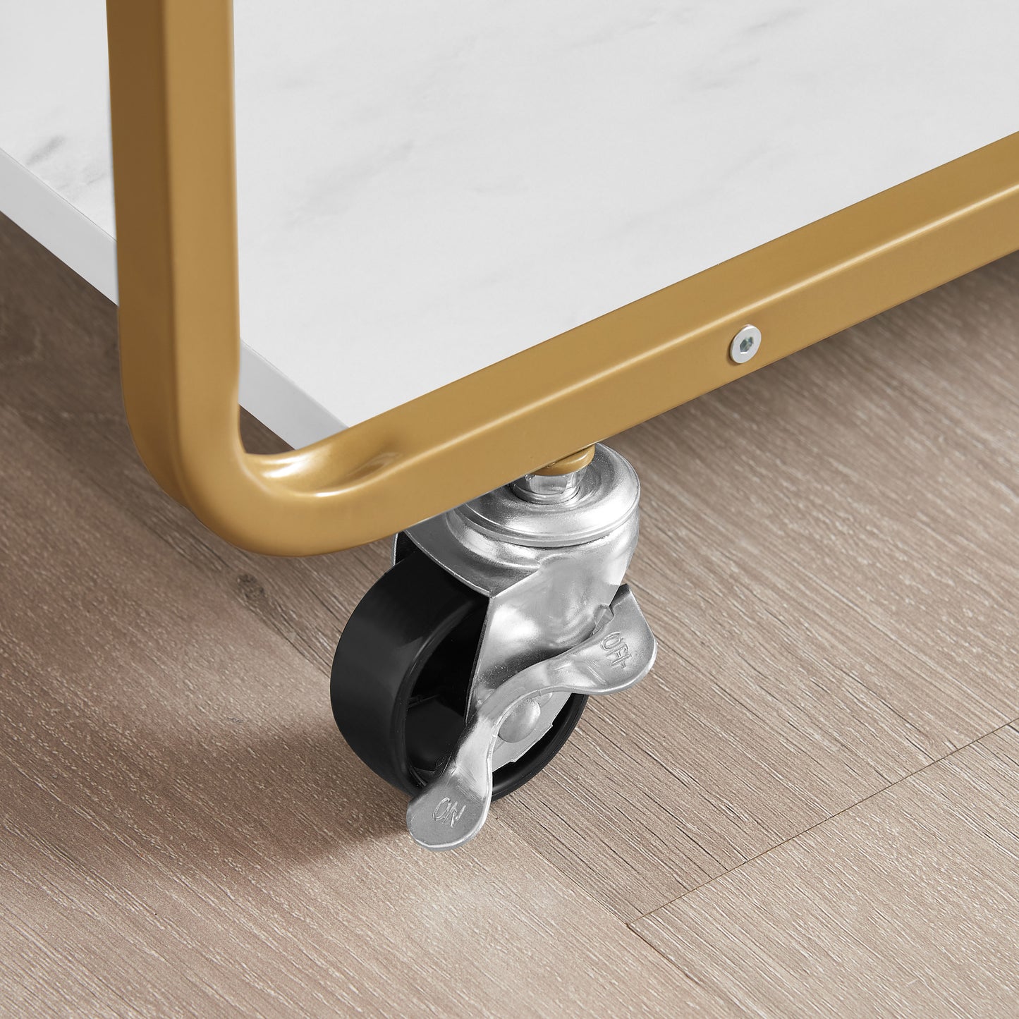 Elegant Six Tier Rolling Bar Cart Wine Rack Glass Holder