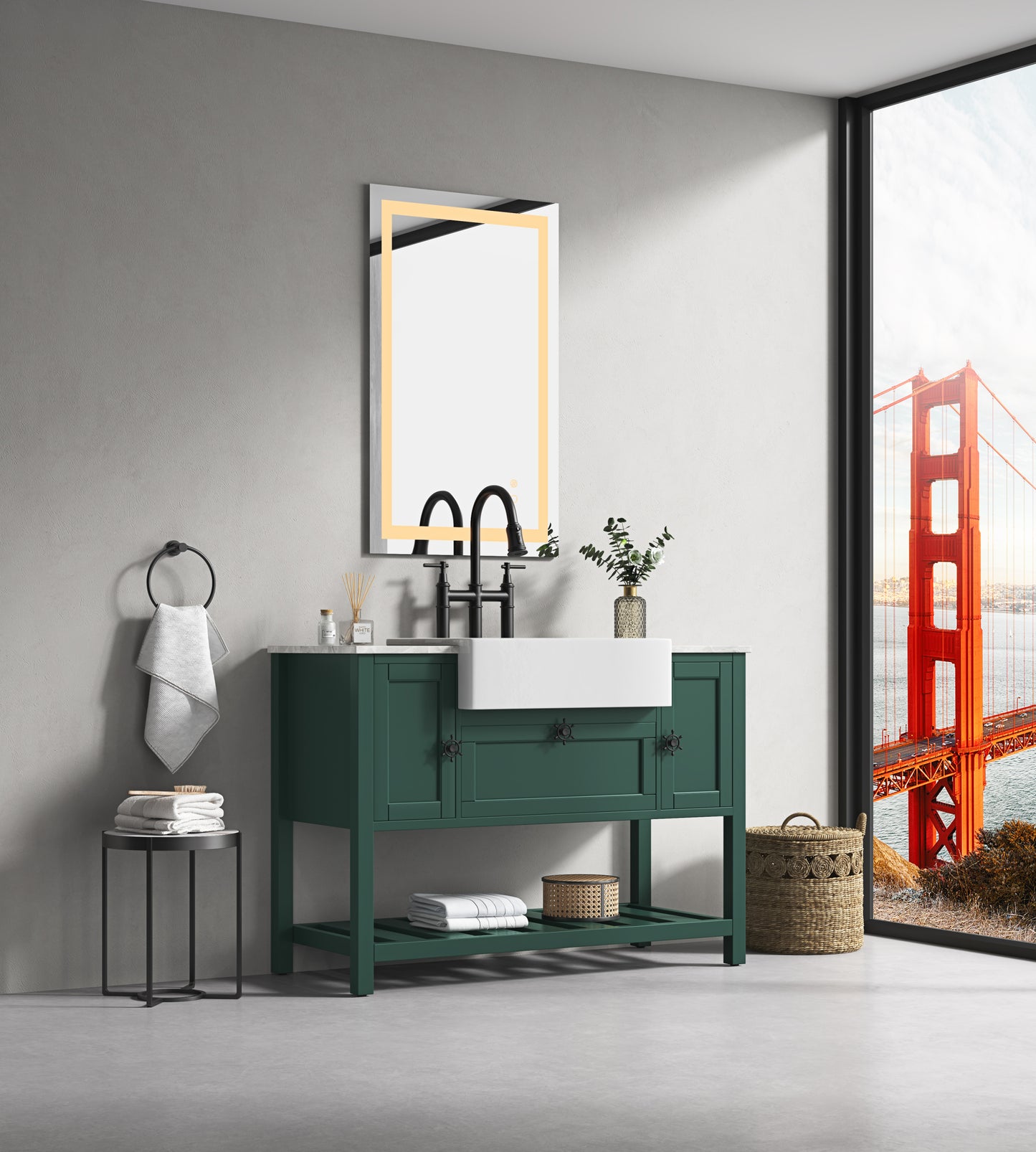 Dimmable LED Vanity Mirror with Anti-Fog, Backlight, and Memory Function - 40"x24" Multi-Color Bathroom Wall Mirror