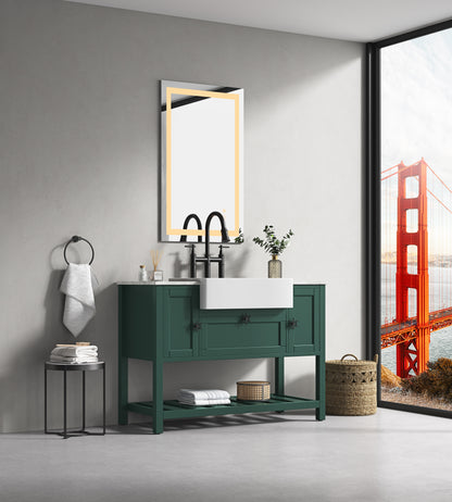 Dimmable LED Vanity Mirror with Anti-Fog, Backlight, and Memory Function - 40"x24" Multi-Color Bathroom Wall Mirror