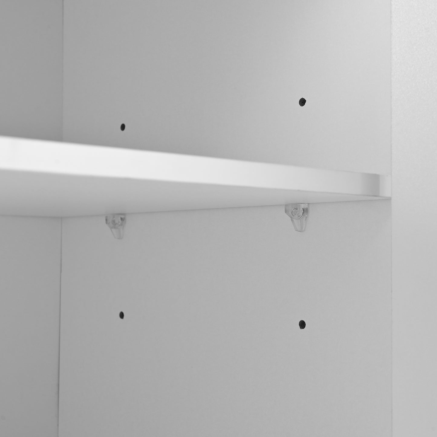 ON-TREND Minimalist Shoe Cabinet with 5 Solid Wood Legs, Cream Style Sideboard Buffet Cabinet with Fluted Doors, Large 4-Door Storage Cabinet with Adjustable Shelves for Living Room, White, 55.1*13.7"