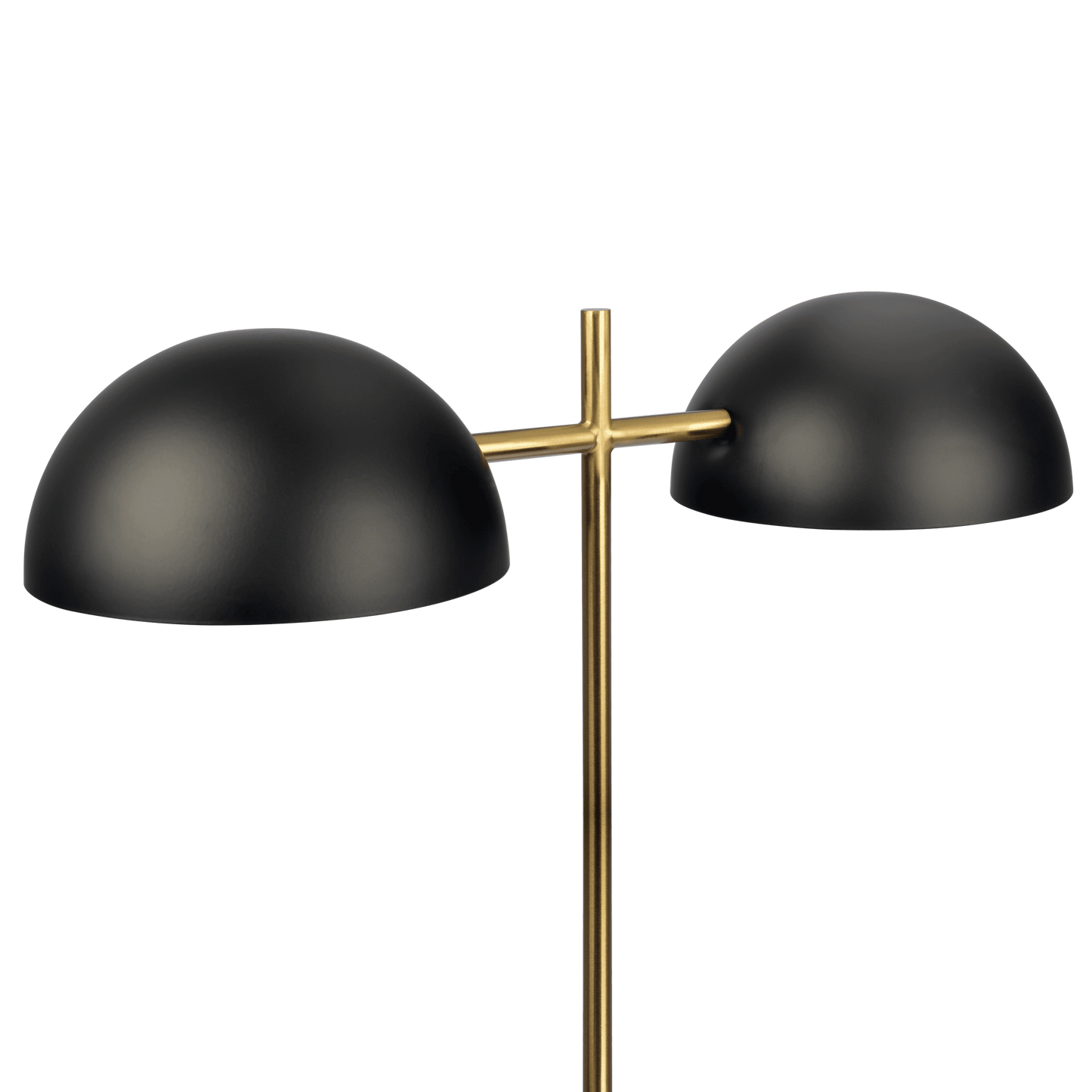 Two-Light Table Lamp with On/Off Switch, Faux Marble Base, Modern Lighting, Black
